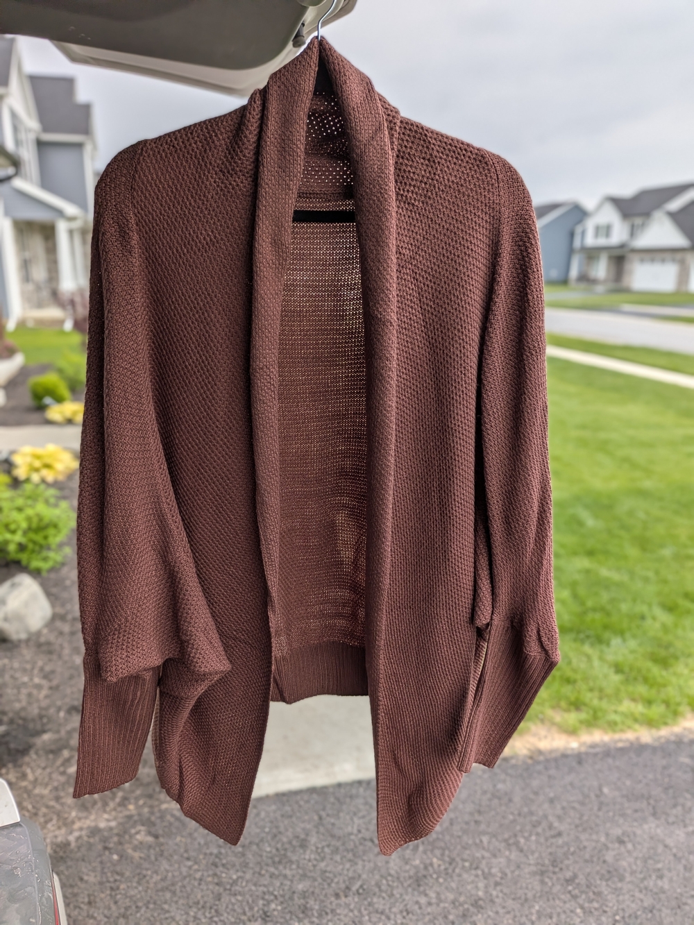 Women's Open Front Knit Cardigan Sweater - Brown